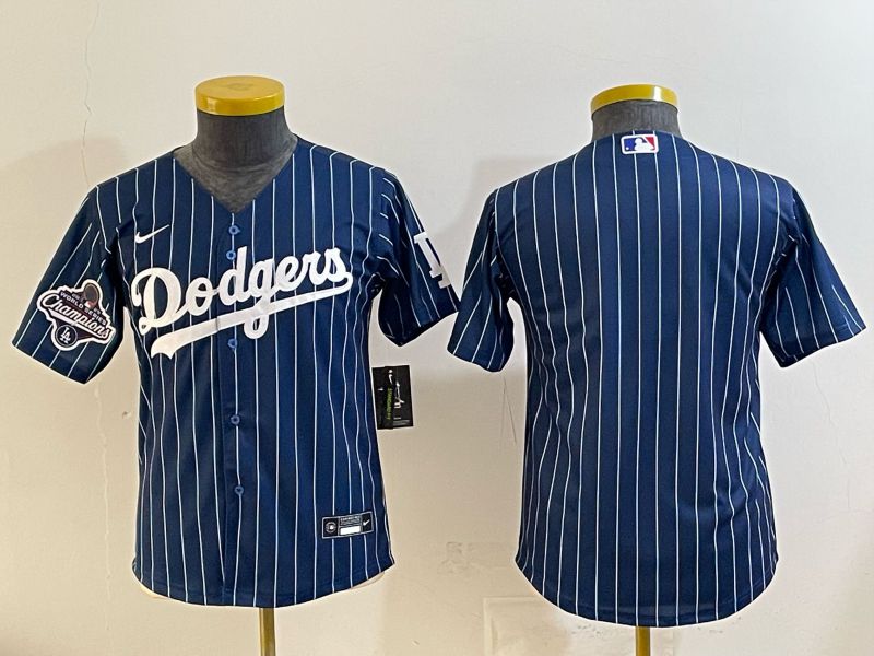 Youth Los Angeles Dodgers Blank Blue Stripe Game 2026 Nike MLB Jersey style 02
